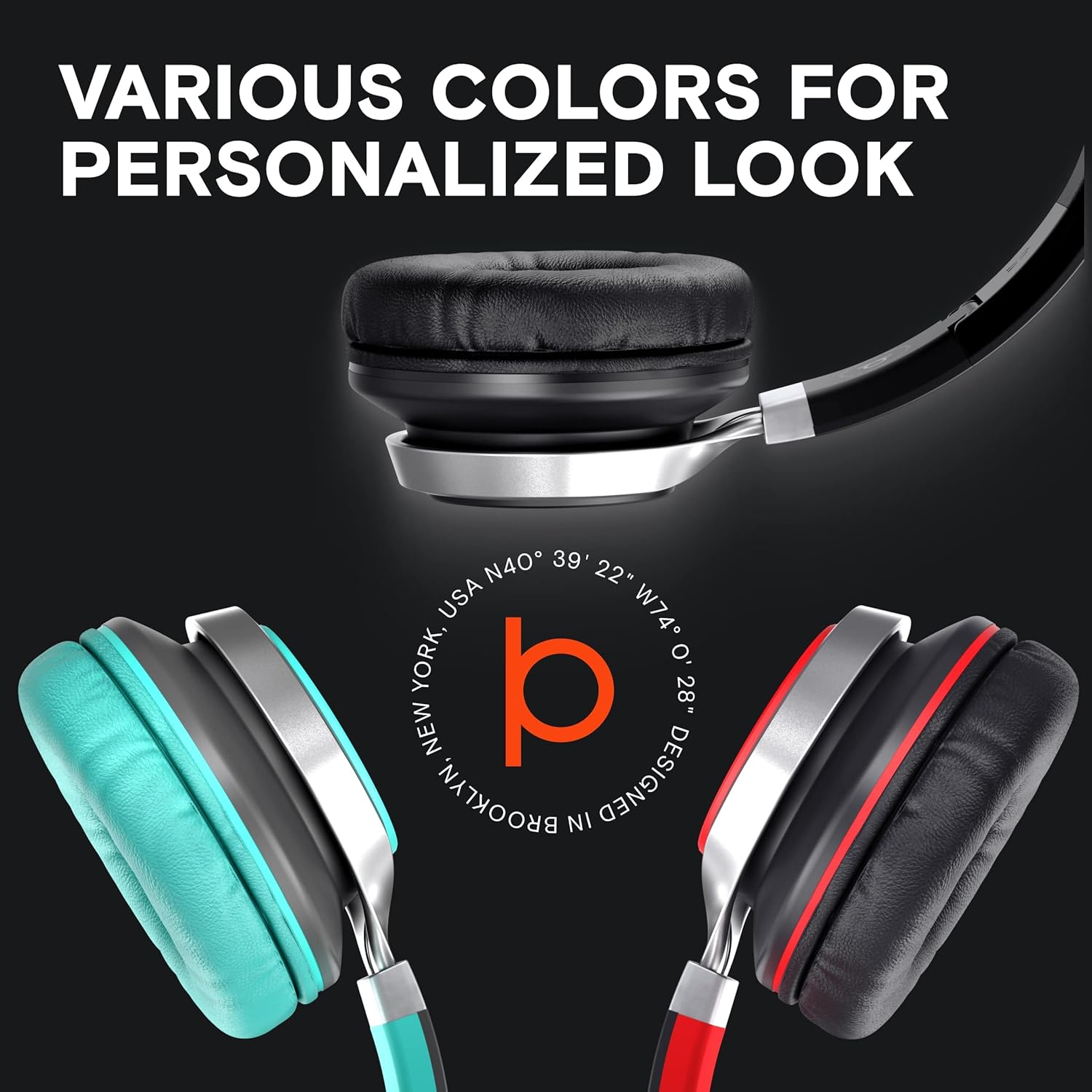 CL750 Wired Headphones with Mic & Volume Control — Noise Isolating On-Ear Headphones for Computer and Laptop Wired, Plug in Corded Headphone over Ear with Wire (Foldable, Aux Jack 3.5Mm)