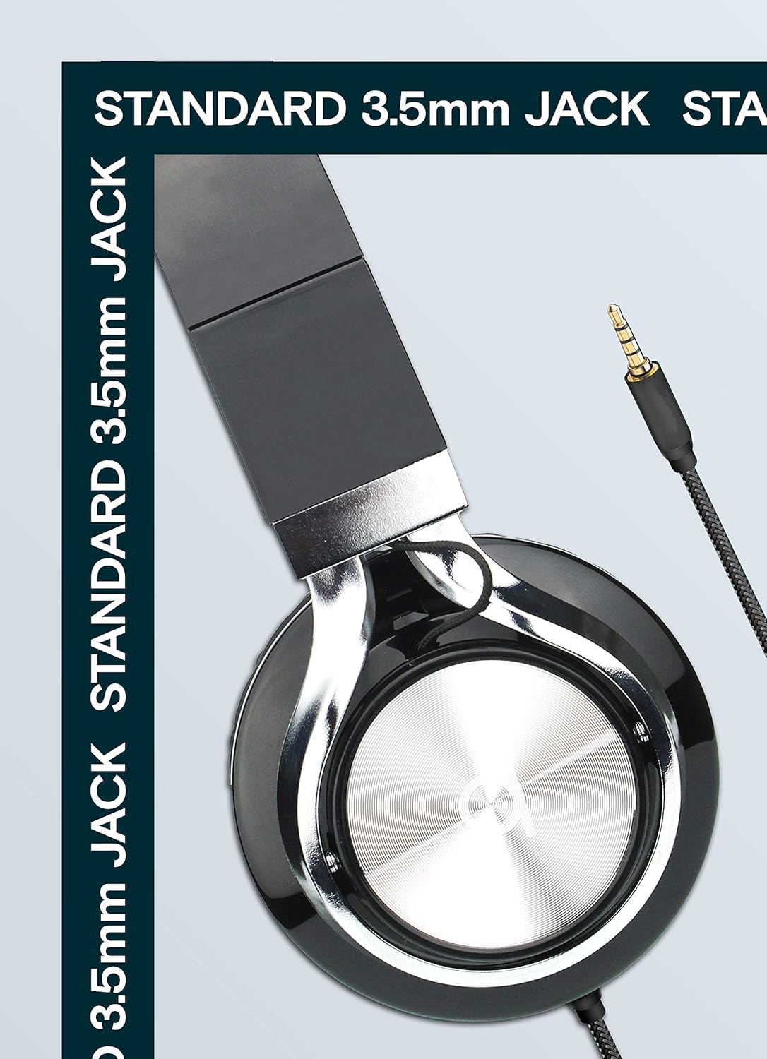 CL750 Wired Headphones with Mic & Volume Control — Noise Isolating On-Ear Headphones for Computer and Laptop Wired, Plug in Corded Headphone over Ear with Wire (Foldable, Aux Jack 3.5Mm)